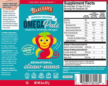 Barlean's Omega Pals Sensational Straw-nana Flavor - supplement