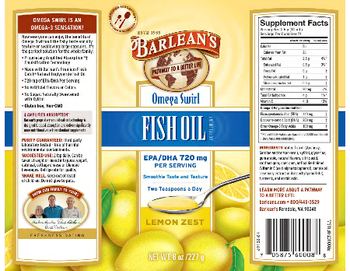 Barlean's Omega Swil Fish Oil Lemon Zest - fish oil supplement