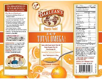 Barlean's Omega Swirl 3-6-9 Total Omega Orange Cream - 369 total omegsupplement