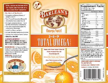 Barlean's Omega Swirl 3-6-9 Total Omega Orange Cream - 369 total omegsupplement