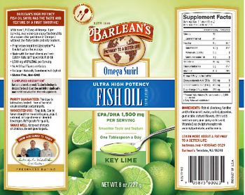 Barlean's Omega Swirl Fish Oil Key Lime - fish oil supplement