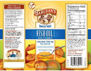 Barlean's Omega Swirl Fish Oil Mango Peach - fish oil supplement