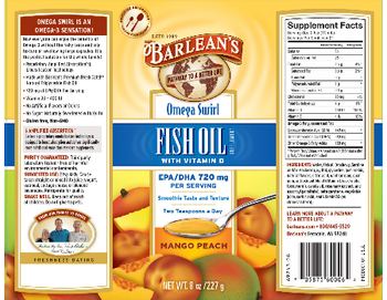Barlean's Omega Swirl Fish Oil With Vitamin D Mango Peach - supplement