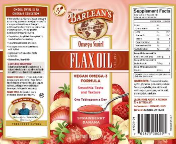 Barlean's Omega Swirl Flax Oil Strawberry Banana - flax oil supplement