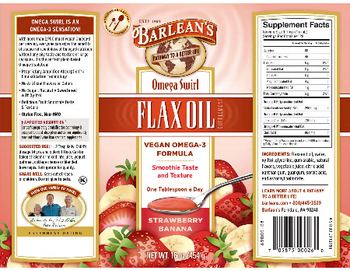 Barlean's Omega Swirl Flax Oil Strawberry Banana - flax oil supplement