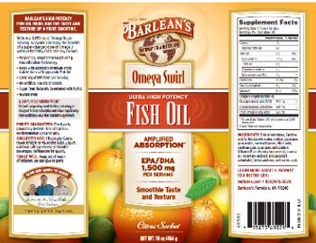 Barlean's Omega Swirl Ultra High Potency Fish Oil Citrus Sorbet - ultra high potency fish oil supplement