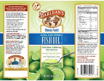 Barlean's Omega Swirl Ultra High Potency Fish Oil Key Lime - supplement
