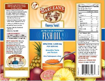 Barlean's Omega Swirl Ultra High Potency Fish Oil Passion Pineapple - fish oil supplement