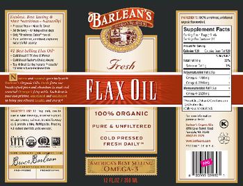 Barlean's Organic Oils Flax Oil 12 oz. - supplement