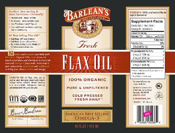Barlean's Organic Oils Flax Oil 16 oz. - supplement