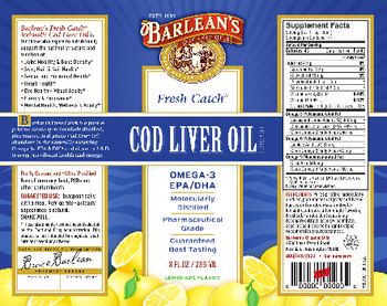 Barlean's Organic Oils Fresh Catch Cod Liver Oil Lemondade Flavor - supplement