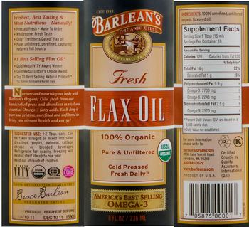 Barlean's Organic Oils Fresh Flax Oil - supplement