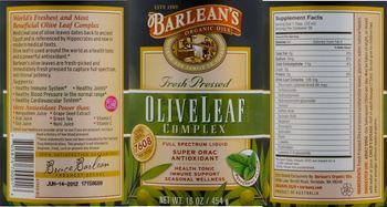 Barlean's Organic Oils Olive Leaf Complex Peppermint Flavor - supplement