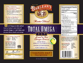 Barlean's Organic Oils Total Omega 3 6 9 Lemonade Flavor - 