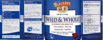 Barlean's Organic Oils Wild & Whole Alaskan Salmon Oil - supplement