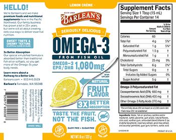 Barlean's Seriously Delicious Omega-3 Lemon Creme - supplement