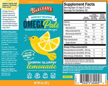 Barlean's Seriously Delicious Omega Pals Chirpin' Slurpin' Lemonade - supplement
