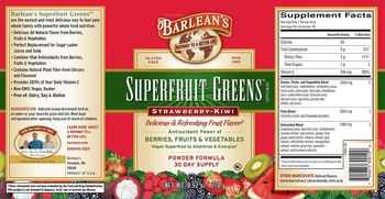 Barlean's Superfruit Greens Strawberry-Kiwi - supplement