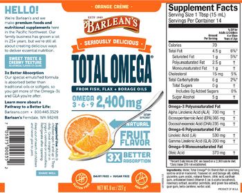 Barlean's Total Omega Orange Creme - supplement