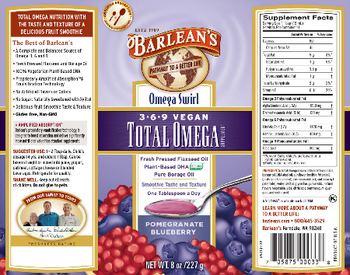 Barlean's Total Omega Vegan Swirl Pomegranate Blueberry - supplement