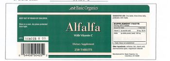 Basic Organics Alfalfa With Vitamin C - supplement
