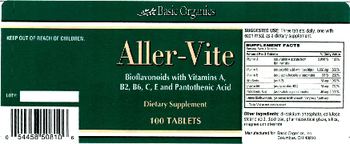 Basic Organics Aller-Vite - supplement