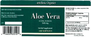Basic Organics Aloe Vera 500 mg - herbal supplement