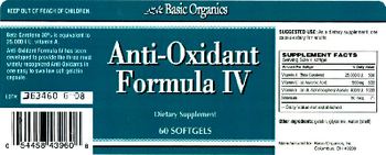 Basic Organics Anti-Oxidant Formula IV - supplement