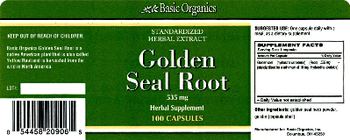 Basic Organics Golden Seal Root 535 mg - herbal supplement
