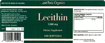 Basic Organics Lecithin 1200 mg - supplement