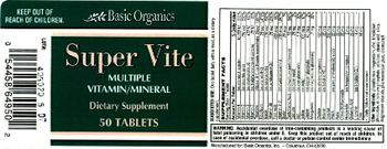 Basic Organics Super Vite - supplement