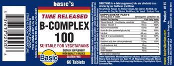 Basic Vitamins B-Complex 100 Time Released - supplement