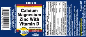 Basic Vitamins Calcium Magnesium Zinc with Vitamin D - supplement