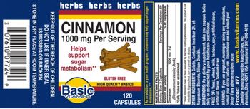Basic Vitamins Cinnamon 1000 mg - supplement