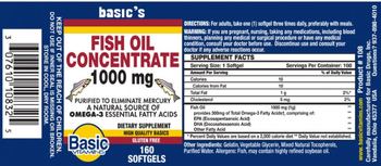 Basic Vitamins Fish Oil Concentrate 1000 mg - supplement