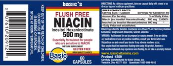 Basic Vitamins Flush Free Niacin 500 mg - supplement