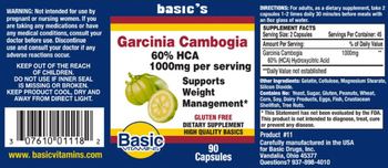Basic Vitamins Garcinia Cambogia 1000 mg - supplement