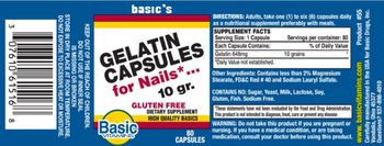 Basic Vitamins Gelatin Capsules for Nails...10 gr. - supplement