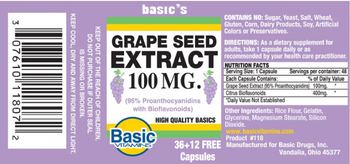 Basic Vitamins Grape Seed Extract 100 mg - supplement
