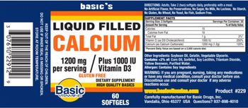 Basic Vitamins Liquid Filled Calcium 1200 mg - supplement