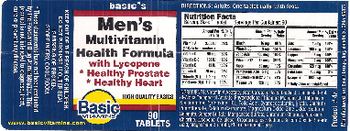 Basic Vitamins Men's Multivitamin Health Formula With Lycopene - 