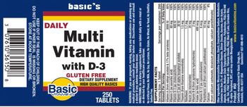 Basic Vitamins Multi Vitamin with D-3 - supplement