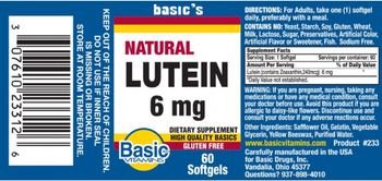 Basic Vitamins Natural Lutein 6 mg - supplement