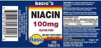 Basic Vitamins Niacin 100 mg - supplement