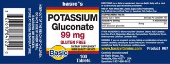 Basic Vitamins Potassium Gluconate 99 mg - supplement