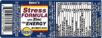 Basic Vitamins Stress Formula With Zinc - 