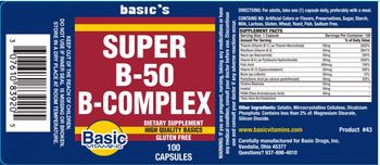 Basic Vitamins Super B-50 B-Complex - supplement