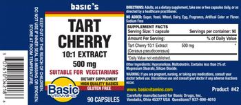 Basic Vitamins Tart Cherry 10:1 Extract 500 mg - supplement