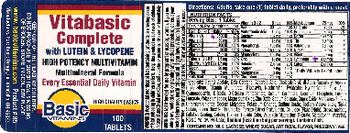 Basic Vitamins Vitabasic Complete With Lutein & Lycopene - 