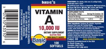 Basic Vitamins Vitamin A 10,000 IU - supplement